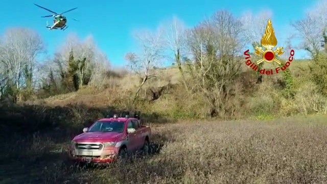 Magliano Sabina (RI) - Cade in un dirupo, soccorso e portato in ospedale con elicottero (03.02.21)