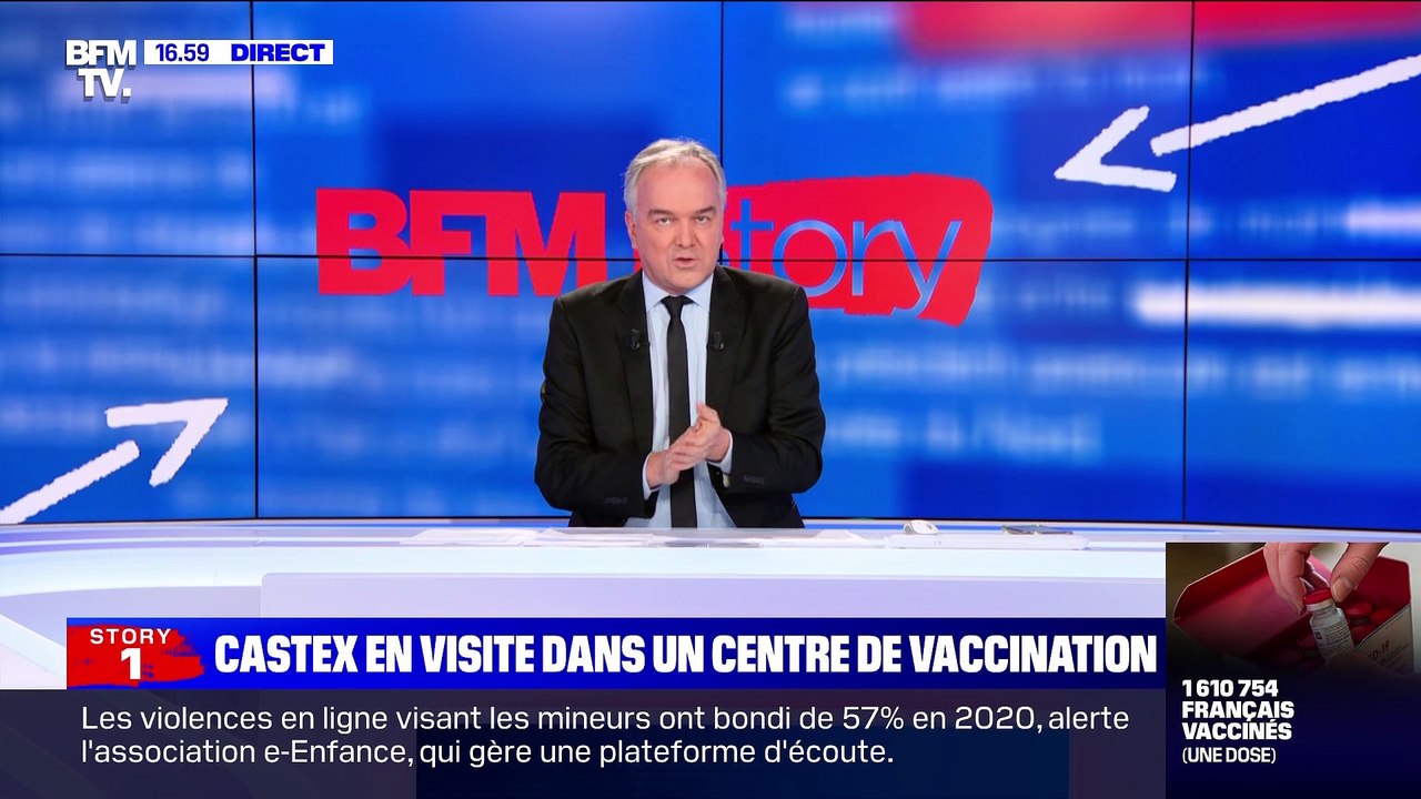 Story 1 : Jean Castex en visite dans un centre de vaccination à Suresnes - 03/02