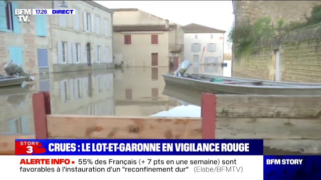 Inondations dans le Lot-et-Garonne: la commune de Couthures-sur-Garonne est inaccessible par la route