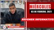 Resumen de noticias miércoles 3 de febrero 2021 / Panorama Informativo / 88.9 Noticias