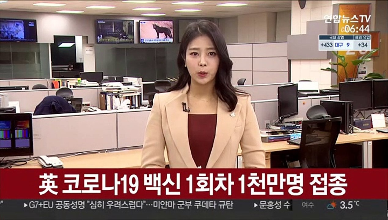 영국, 코로나19 백신 1회차 1천만명 접종…"75세 이상 90% 완료"