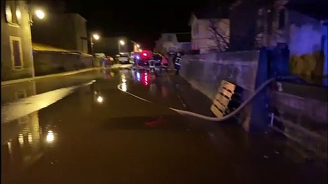 Gironde : La Garonne en crue dans le quartier du Rouergue, à La Réole
