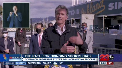 Gov. Gavin Newsom discusses bringing sports back