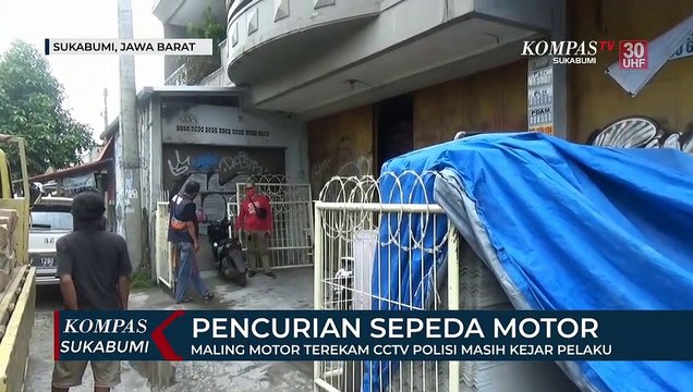 Maling Motor Terekam CCTV Polisi Masih Kejar Pelaku