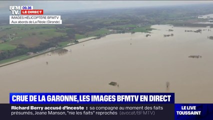 Download Video: Crue de la Garonne: les images aériennes des inondations en Gironde