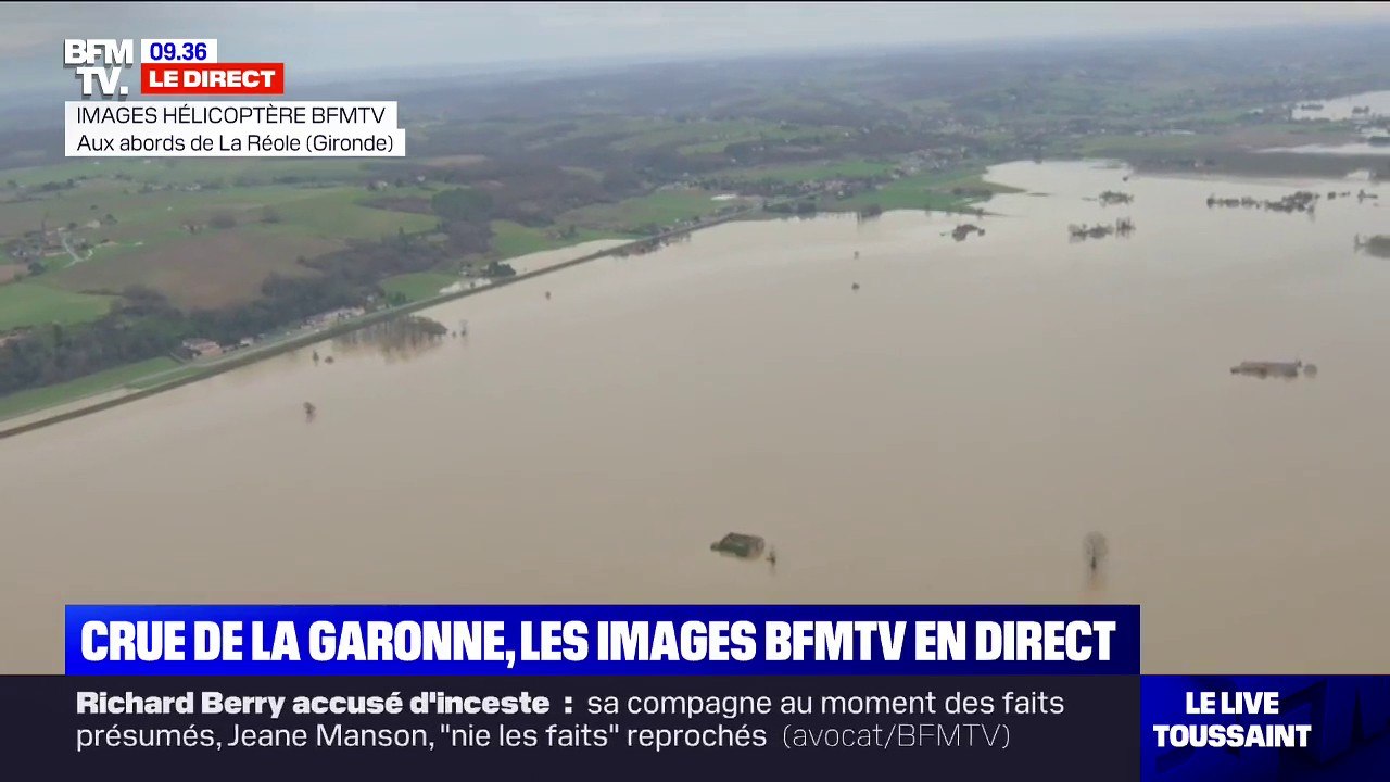 Crue de la Garonne: les images aériennes des inondations en Gironde