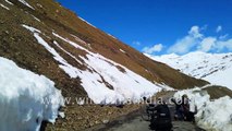 WildfilmsIndia crew prepares to have lunch in the middle of a snow-covered road in Spiti