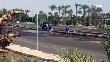 ازالة اثار السيول بشرم الشيخ والحياة تعود الي طبيعتها