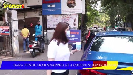 Sara Tendulkar snapped at a coffee shop in bandra