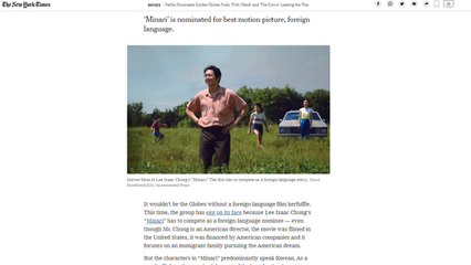 뉴욕타임스 "미국 감독의 미국 영화가 외국어 영화? 꼴 우스워졌다" / YTN