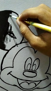 mickey mouse | mickey mouse painting | mickey mouse wall painting | simple art | how to paint mickey mouse | wall decoration | easy way to decorate wall | how to draw mickey mouse | uprari |