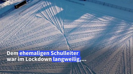 Kunst mit Schneeschuhen wird zum Internet-Hit