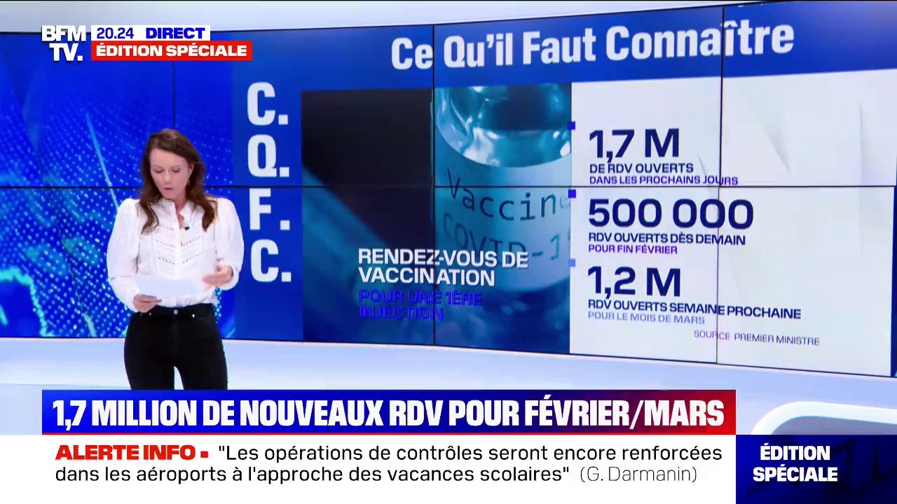 Vaccination: le gouvernement annonce 1,7 million de rendez-vous supplémentaires pour les mois de février et mars