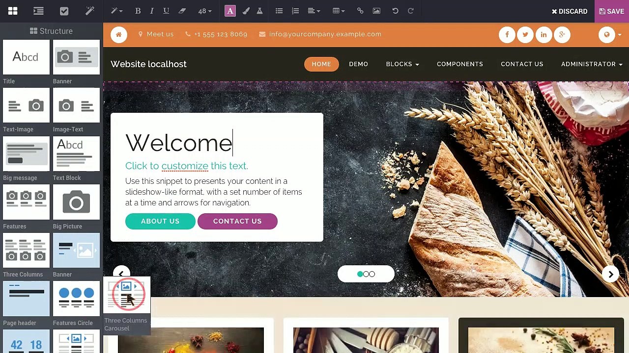 Constructor de Sitio Web de Odoo