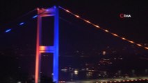 FSM Köprüsü 4 Şubat Dünya Kanserler Günü’nde mor ve turuncu ile ışıklandırıldı