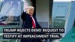 Trump rejects Dems' request to testify at impeachment trial, and other top stories in politics from February 05, 2021.