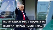 Trump rejects Dems' request to testify at impeachment trial, and other top stories in politics from February 05, 2021.