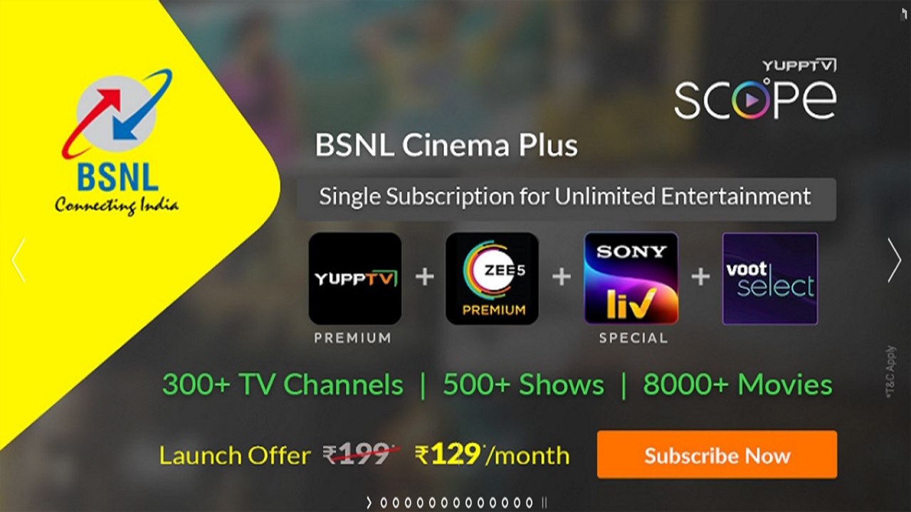 BSNL Introduces Cinema Plus Plan