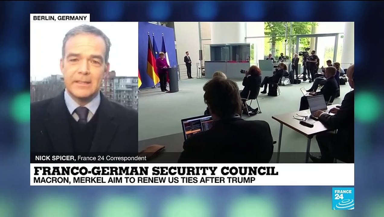 France’s Macron, Germany’s Merkel meet in security council aiming to renew ties in post-Trump era