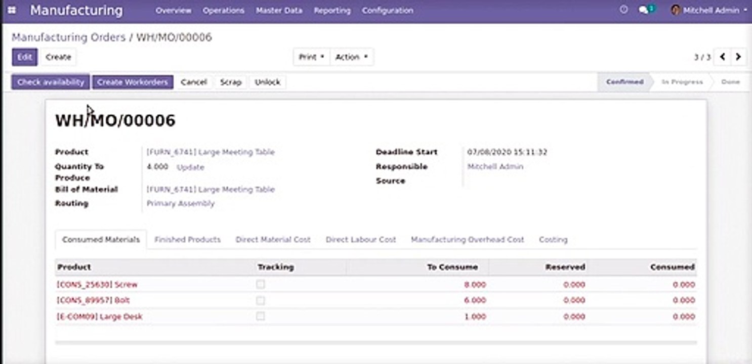 How to Manage Manufacturing Process Costing based on the Lot number | Odoo