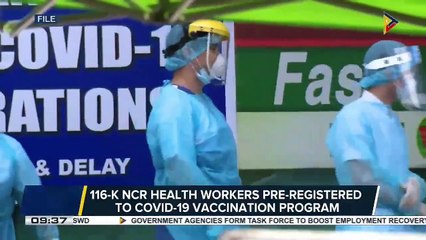 116-K NCR health workers pre-registered to COVID-19 vaccination program