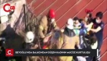 Beyoğlu’nda balkondan düşen kadını çanak anten kurtardı