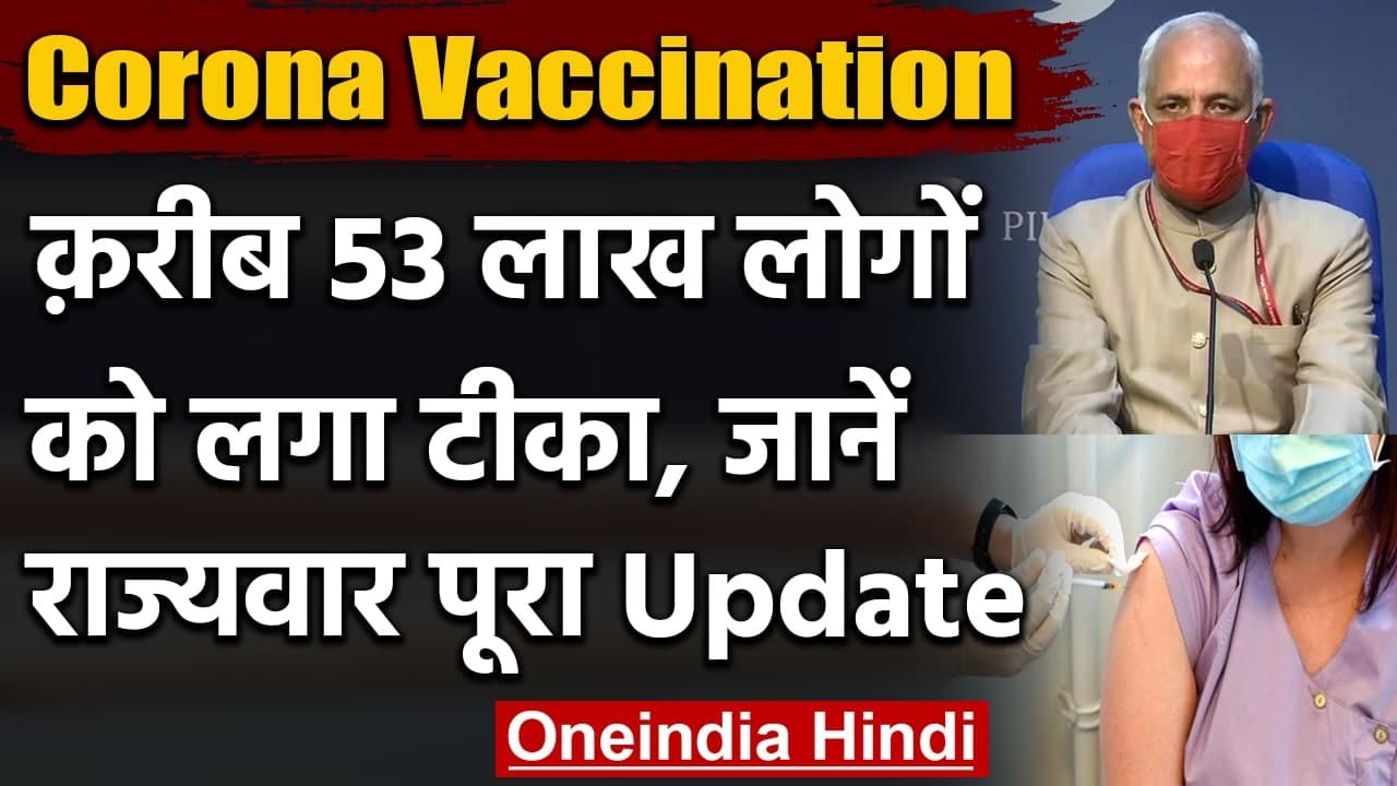 Coronavirus India Update: 53 लाख लोगों को लगा कोरोना का टीका | Corona Vaccination | वनइंडिया हिंदी