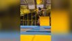 Dad Performs Gymnastics Stunts With Little Daughter