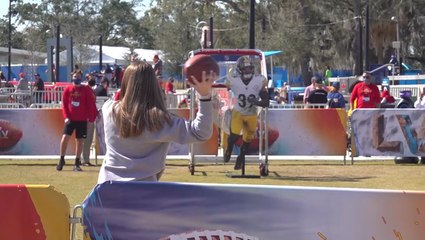 Super Bowl NFL Experience held outside in warm weather