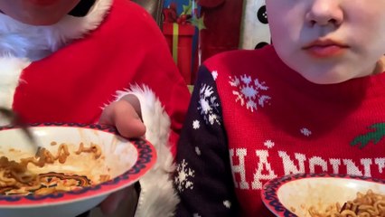 Doing a Mukbang while reviewing fiery noodles from Amazon