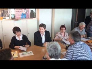 Jean-Luc Mélenchon en conférence de rédaction