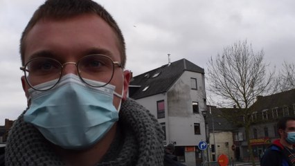 Couvin: rassemblement de l'horeca, Luca de la Jeunesse de Presgaux (05.02.21)