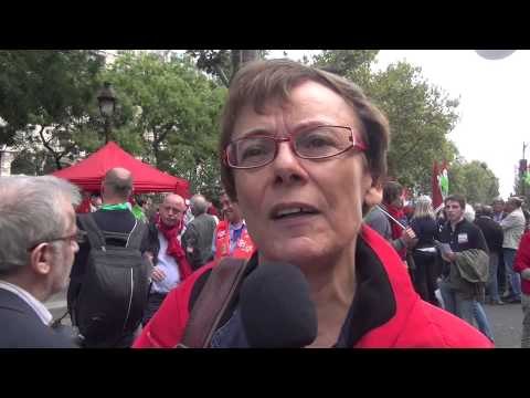 Martine Billard à la manifestation pour les retraites