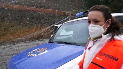 Las labores de búsqueda de la Ertzaintza en el vertedero de Zaldibar