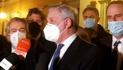 Antonio Tajani dopo il colloquio con Mario Draghi