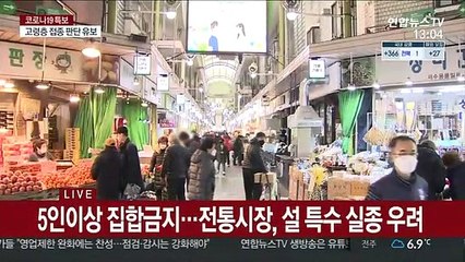 5인 이상 집합금지 연장…전통시장 상인들 '한숨'
