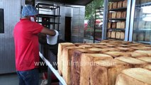 Waffle ice-cream cone making, freshly baked bread inside Mapro Gardens in Maharashtra