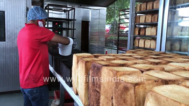 Waffle ice-cream cone making, freshly baked bread inside Mapro Gardens in Maharashtra