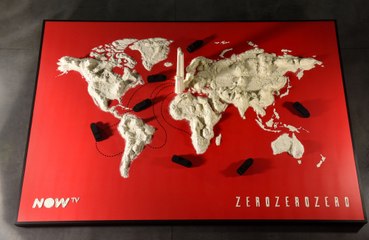 A map of the world has been created with flour to highlight cocaine use