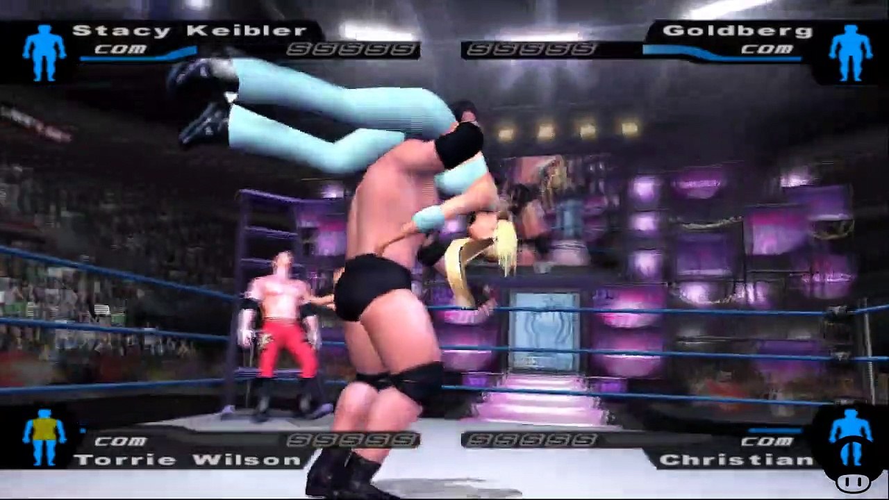 Here Comes the Pain Stacy Keibler vs Goldberg vs Torrie Wilson vs Christian