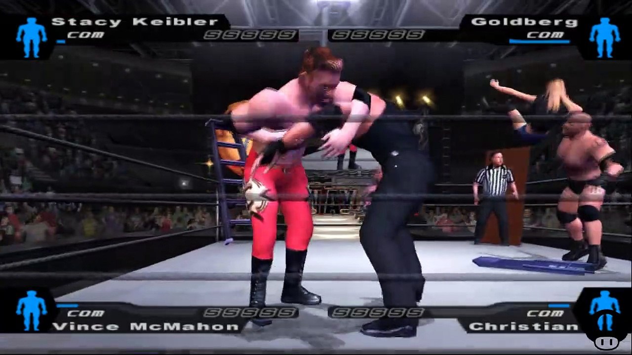 Here Comes the Pain Stacy Keibler vs Goldberg vs Vince McMahon vs Christian