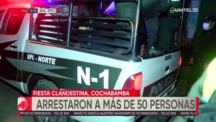 La Policía interviene fiesta en Cochabamba que fue convocada vía internet