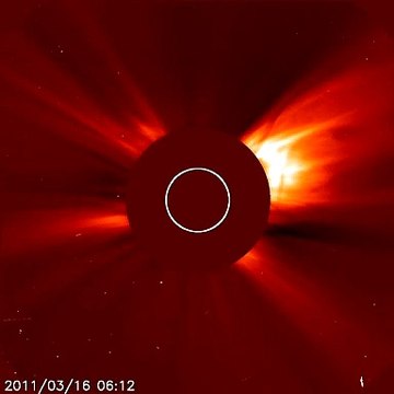 Large Coronal Mass Ejection (CME) Away from Earth