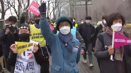 '부산-서울 도보행진' 김진숙, 34일 여정 마무리..."한진중공업, 즉각 복직 조치하라" / YTN