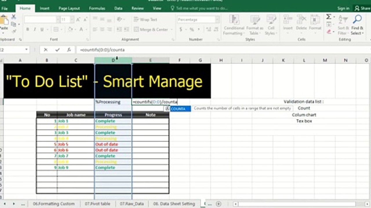 Excel Tutorial - Create To Do List - Smart Manage