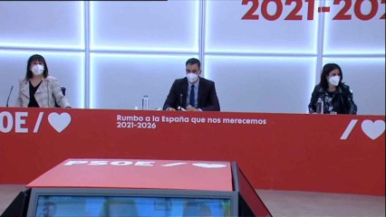 Pedro Sánchez preside la reunión ejecutiva del PSOE.