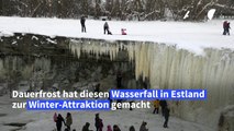 Kalte Schönheit: Eisiger Wasserfall in Estland