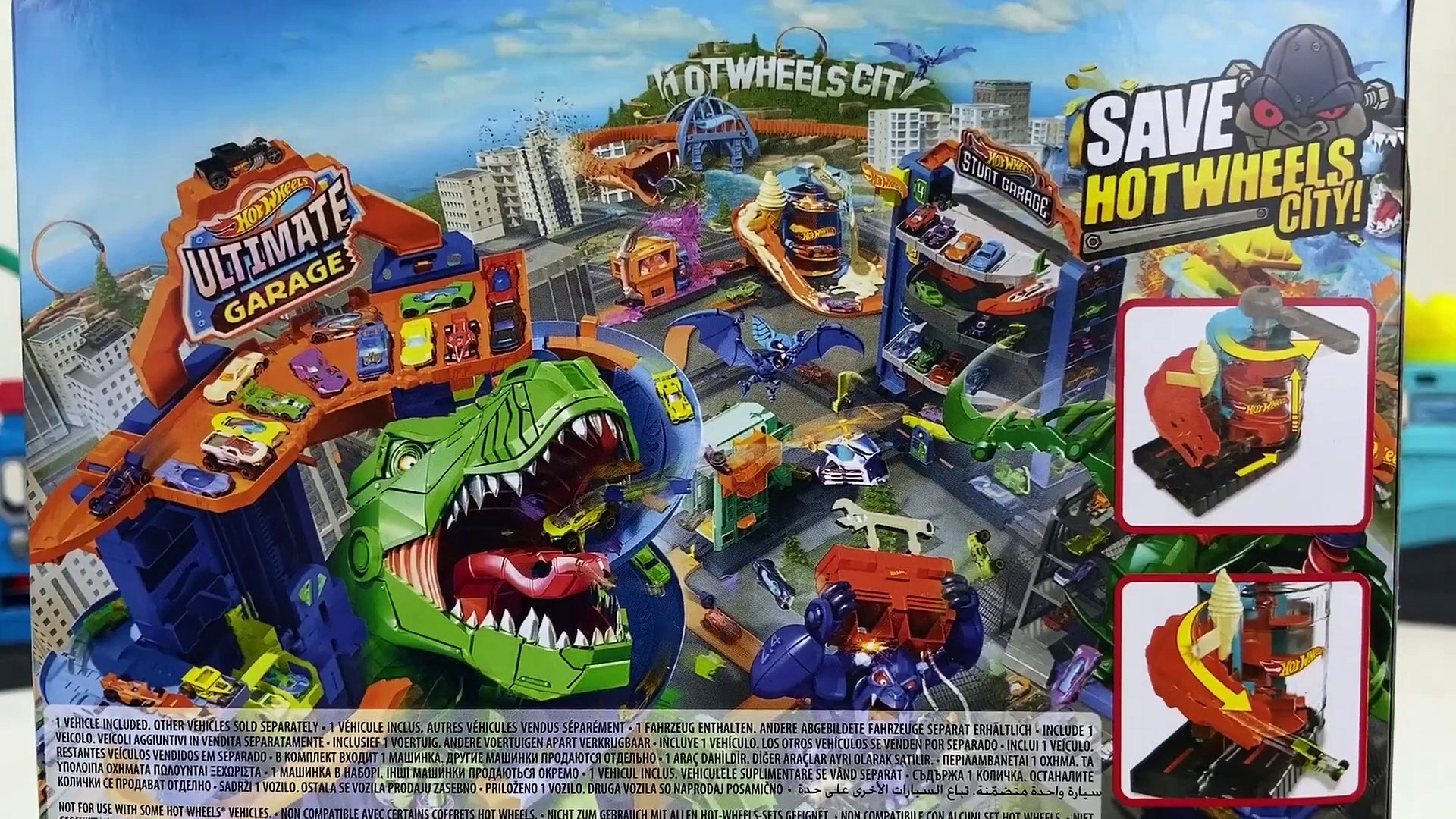 Hot Wheels Ultimate Garage City Vs Robo Beasts avec Piste De