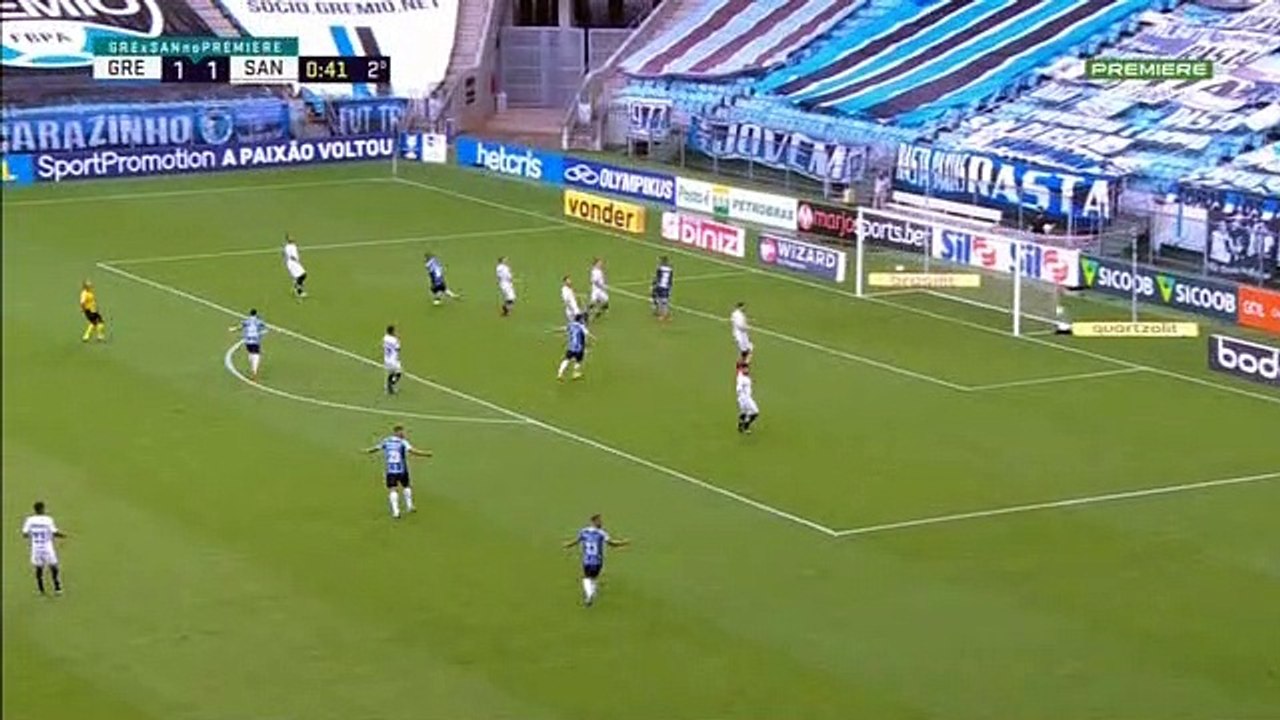 gol do gremio jean pierry 2x1 gremio x santos
