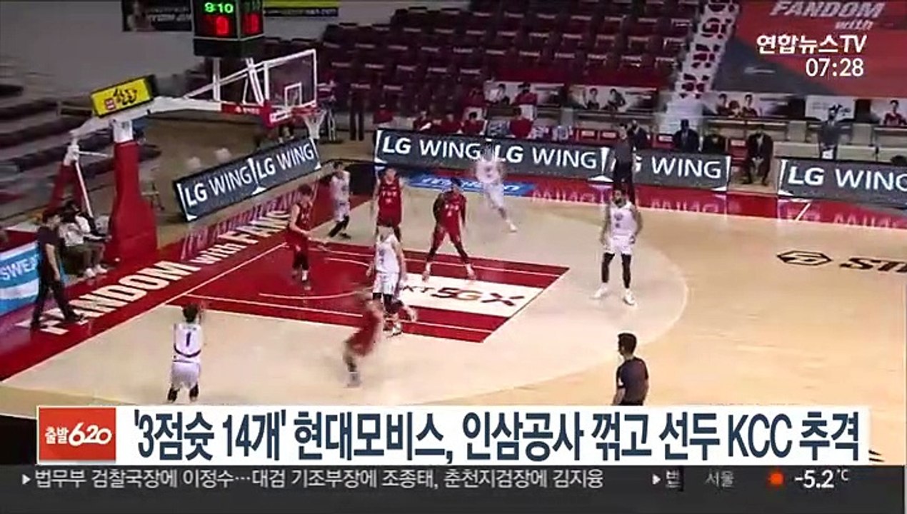 '3점슛 14개' 현대모비스, 인삼공사 꺾고 선두 KCC 추격